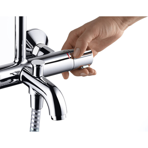 Душова система з термостатом Hansgrohe Vernis Shape Showerpipe 230 Chrome 26284000 (з виливом), фото , изображение 4