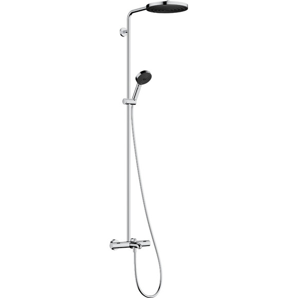 Душова система з термостатом Hansgrohe Pulsify S Puro Showerpipe EcoSmart 260 Chrome 24232000 (з виливом), фото 