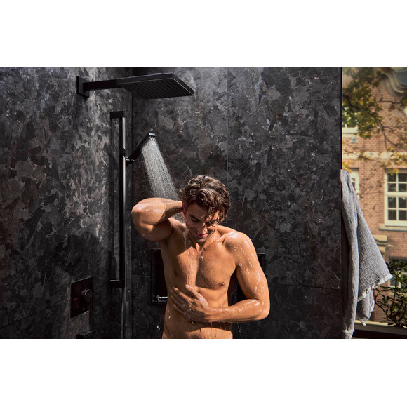 Верхний душ Hansgrohe Pulsify E Black Matt 24330670 (черный матовый, 1 режим струи, с кронштейном), фото 4