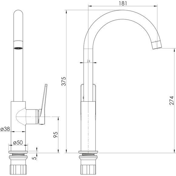 Смеситель для кухни RJ Tatra Chrome RJFA088-02CH, фото 2