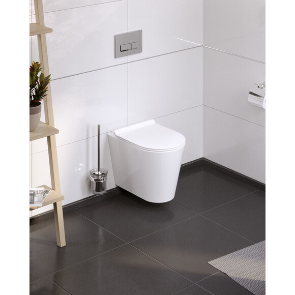 Комплект унитаз с инсталляцией 4 в 1: подвесной унитаз с сиденьем Koller Pool Orion OR-0515-RW + инсталляция AlcaPlast AM101/1120 + клавиша смыва AlcaPlast M670 + звукоизоляционная прокладка, Цвет производителя: белый матовый, фото 2