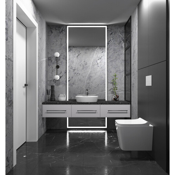 Комплект унитаз с инсталляцией 4 в 1: подвесной унитаз с сиденьем Koller Pool Trend TR-0490-RW + инсталляция AlcaPlast AM101/1120 + клавиша смыва AlcaPlast M678 + звукоизоляционная прокладка, Цвет производителя: черный матовый, фото 3