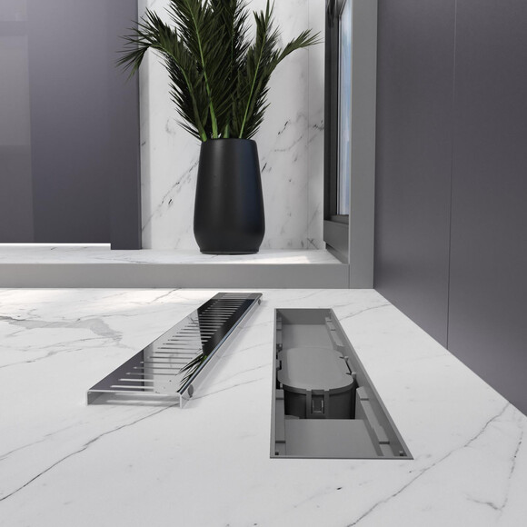 Лінійний трап Koller Pool Aqua AQL0500 (50 см, з решіткою Line), Колір виробника: хром, Доступні розміри: 50, фото , изображение 4