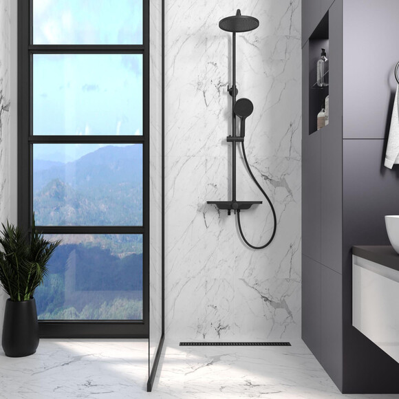 Лінійний трап Koller Pool Aqua Black Matt AQLMB0700 (70 см, чорний матовий з решіткою Line), Колір виробника: чорний матовий, Доступні розміри: 70, фото , изображение 3