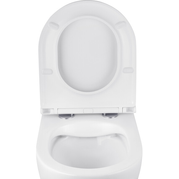 Безобідковий підвісний унітаз Kroner Harz WHI493736 (KH493736WHIR, з сидінням), фото , изображение 5