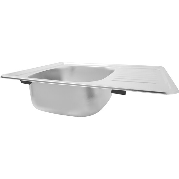 Кухонна мийка Kroner KRP Dekor 6350 (Dekor-635008180, 63x50 см, 0.8 мм, з сифоном), Тип поверхні: декор (рифленая), фото , изображение 6