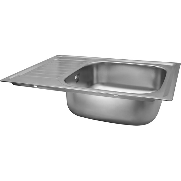 Кухонна мийка Kroner KRP Satin 6950 (Satin-695008180, 69x50 см, 0.8 мм, з сифоном), фото , изображение 3