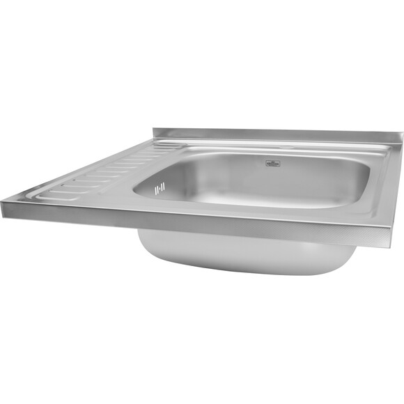 Мойка для кухни Kroner KRP Dekor 6060R (Dekor-6060R06160, 60x60 см, 0.6 мм, с сифоном), Доступные размеры: 60 x 60 R, Тип поверхности: декор (рифленая), фото 6