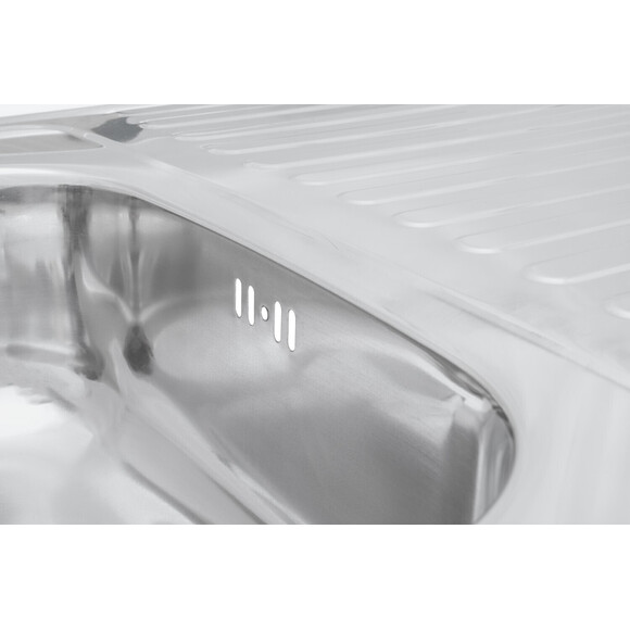 Мойка для кухни Kroner KRP Polierte 6080L (Polierte-6080L06160, 80x60 см, 0.6 мм, с сифоном), Доступные размеры: 80 x 60 L, Тип поверхности: полировка (блестящая), фото 2