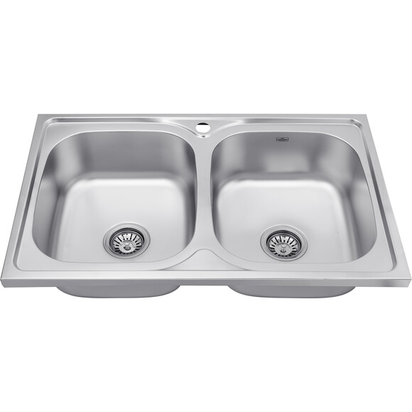 Мойка для кухни Kroner KRP Satin 5080Z (Satin-5080Z08180N, 80x50 см, 0.8 мм, с сифоном), фото 3