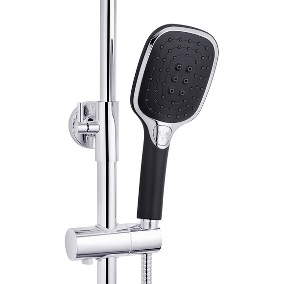 Душевая система Kroner KRP Essen SCH063 (Essen-SCH063, черный/хром, с изливом), Цвет производителя: черный матовый, хром, фото 9