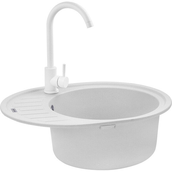 Кухонная мойка Kroner KRP Komposit GRA 6250 (KompositGRA-6250, серая, 61x49 см, с сифоном), Доступные размеры: 61 x 49, Цвет производителя: серый, фото 2