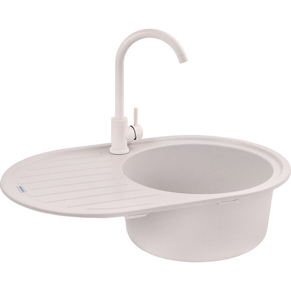 Кухонна мийка Kroner KRP Komposit COL 7750 (KompositCOL-7750, бежева, 78x50 см, із сифоном), Доступні розміри: 78 x 50, Колір виробника: бежевий, фото , изображение 2