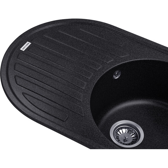 Кухонная мойка Kroner KRP Komposit GRB 7750 (KompositGRB-7750, графит, 78x50 см, с сифоном), Доступные размеры: 78 x 50, Цвет производителя: графит, фото 4