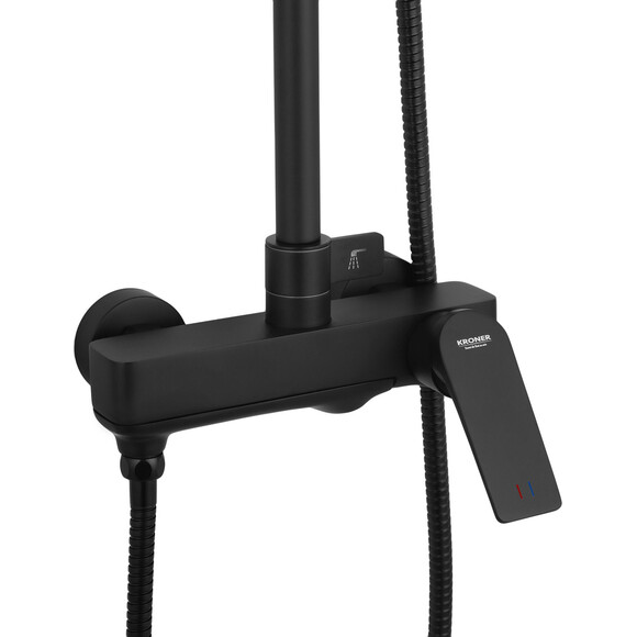 Душова система Kroner KRP Graz SCH063 (Graz-SCH063, чорна матова, з виливом), Колір виробника: чорний матовий, фото , изображение 5