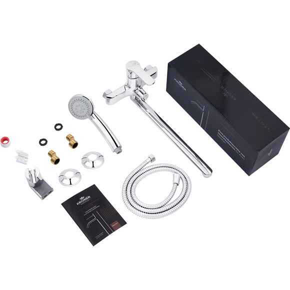 Змішувач для ванни Kroner KRP Bremen C070 (з лійкою та шлангом), фото , изображение 9