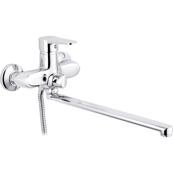 Змішувач для ванни Kroner KRP Elbe C071 (з лійкою та шлангом), фото 