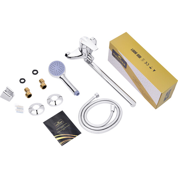 Змішувач для ванни Kroner KRP Odra C071 (з лійкою та шлангом), фото , изображение 9