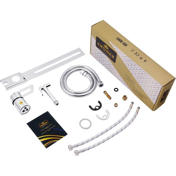 Гигиенический душ со смесителем Kroner KRM Zenda C025 (с приставкой для унитаза), Цвет производителя: хром, фото 6