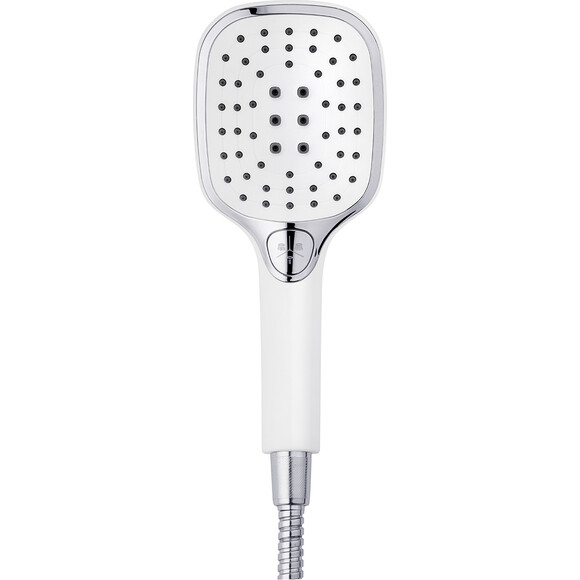 Змішувач для ванни Kroner KRP Essen W060 (білий матовий/хром, з лійкою та шлангом), Колір виробника: білий матовий, хром, фото , изображение 4