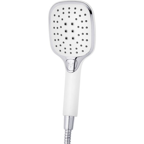 Змішувач для ванни Kroner KRP Essen W060 (білий матовий/хром, з лійкою та шлангом), Колір виробника: білий матовий, хром, фото , изображение 5