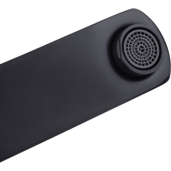 Смеситель для ванны Kroner KRP Edelstahl Kubus SCH060 (черный матовый, с лейкой и шлангом), Цвет производителя: черный матовый, фото 4