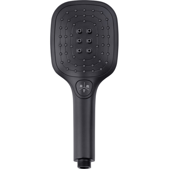 Смеситель для ванны Kroner KRP Edelstahl Kubus SCH060 (черный матовый, с лейкой и шлангом), Цвет производителя: черный матовый, фото 5