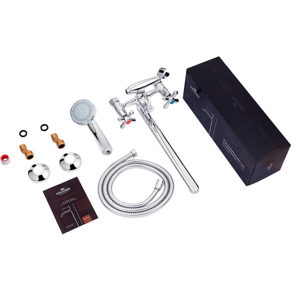 Смеситель для ванны Kroner KRP Royce C070 (с лейкой и шлангом), фото 7