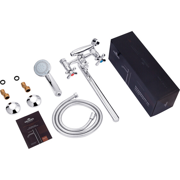 Смеситель для ванны Kroner KRP Royce C072 (с лейкой и шлангом), фото 7