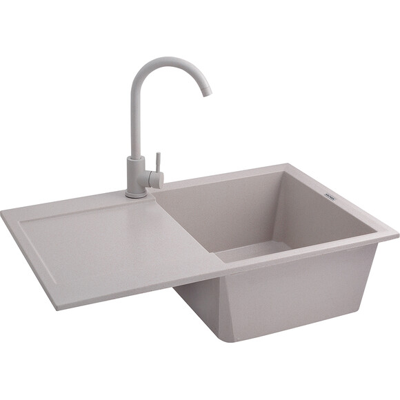 Кухонна мийка Kroner KRP Komposit COL 7850 (KompositCOL-7850, бежева, 78x50 см, із сифоном), Колір виробника: бежевий, фото , изображение 2