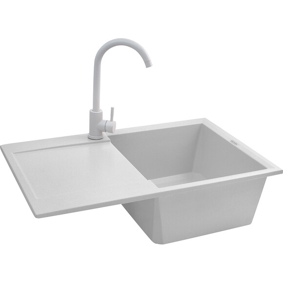 Кухонна мийка Kroner KRP Komposit GRA 7850 (KompositGRA-7850, сіра, 78x50 см, із сифоном), Колір виробника: сірий, фото , изображение 2