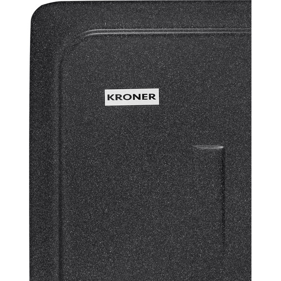 Кухонная мойка Kroner KRP Komposit GRB 6243 (KompositGRB-6243, графит, 62x43 см, с сифоном), Цвет производителя: графит, фото 5