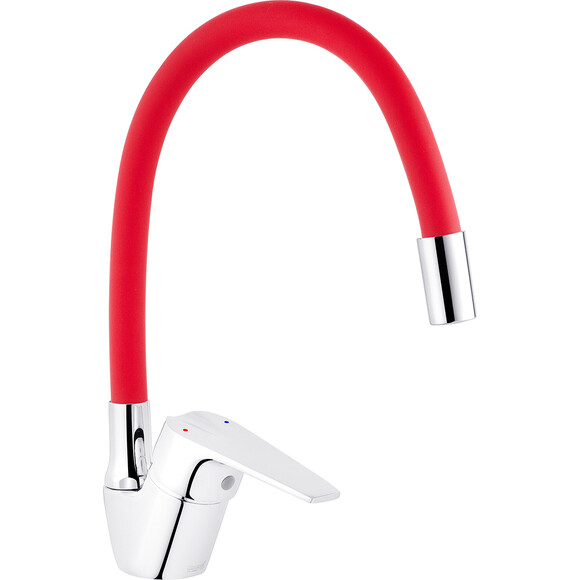 Смеситель для кухни Kroner KRM Odra C032RED (хром/красный), Цвет производителя: хром, красный, фото 