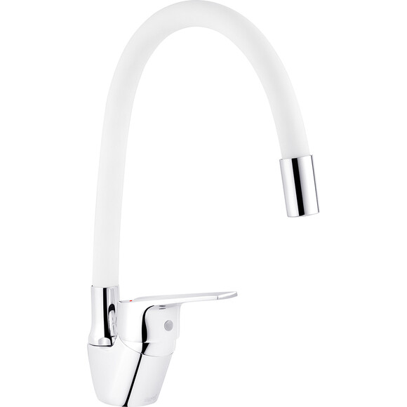 Смеситель для кухни Kroner KRM Odra C032WHI (хром/белый), Цвет производителя: хром, белый, фото 3