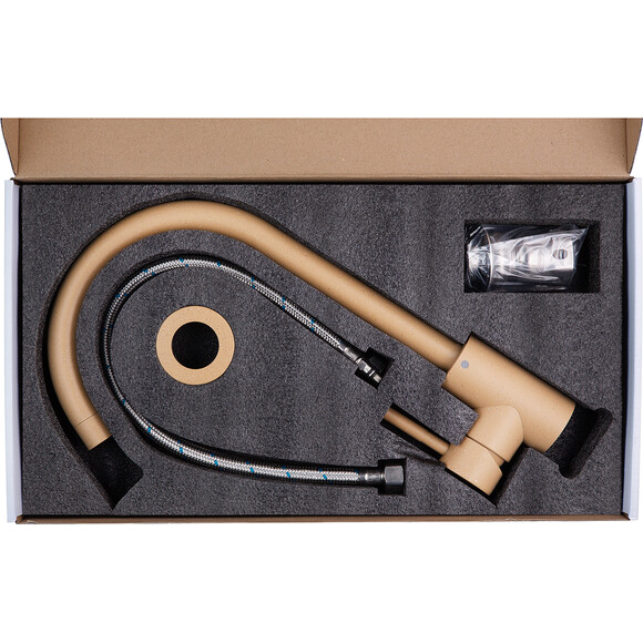 Смеситель для кухни Kroner KRP Edelstahl Klassisch COL035 (бежевый), Цвет производителя: бежевый матовый, фото 8