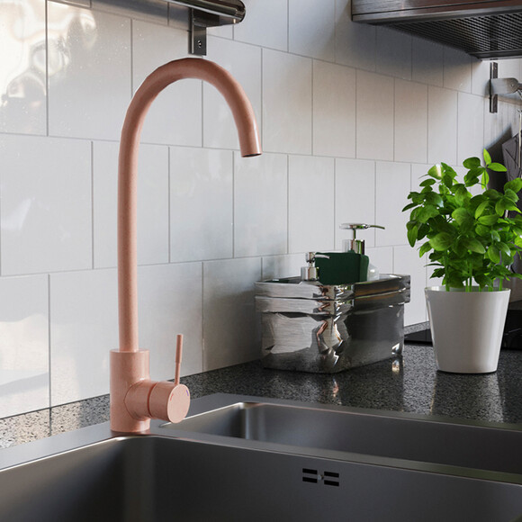 Змішувач для кухні Kroner KRP Edelstahl Klassisch MAR035 (пісочний), Колір виробника: пісочний, фото , изображение 2