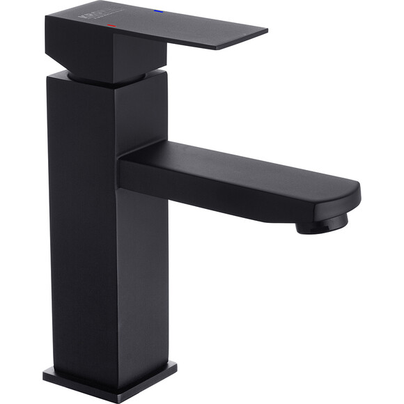 Смеситель для умывальника Kroner KRP Edelstahl Kubus SCH010 (черный матовый), Цвет производителя: черный матовый, фото 