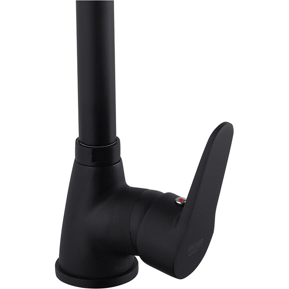 Смеситель для кухни Kroner KRM Elbe SCH030 (черный матовый), Цвет производителя: черный матовый, фото 5