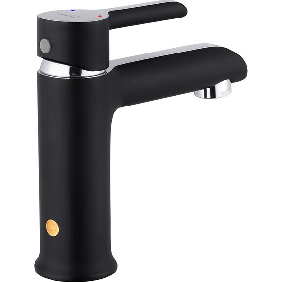 Смеситель для умывальника Kroner KRP Essen SCH010 (черный матовый/хром), Цвет производителя: черный матовый, хром, фото 2