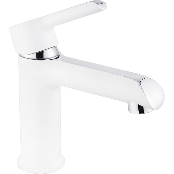 Змішувач для умивальника Kroner KRP Essen W010 (білий матовий/хром), Колір виробника: білий матовий, хром, фото , изображение 3