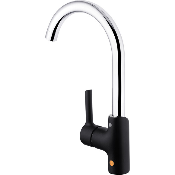 Смеситель для кухни Kroner KRP Essen SCH030 (хром/черный матовый), Цвет производителя: хром, черный матовый, фото 4