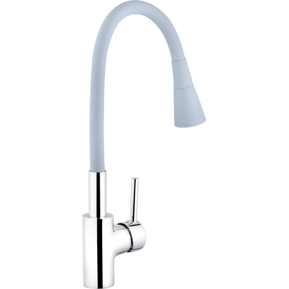 Смеситель для кухни Kroner KRP Küche C031GRA (хром/серый, с гибким изливом), Цвет производителя: хром, серый, фото 2