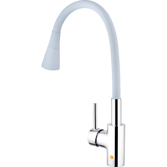 Смеситель для кухни Kroner KRP Küche C031GRA (хром/серый, с гибким изливом), Цвет производителя: хром, серый, фото 4