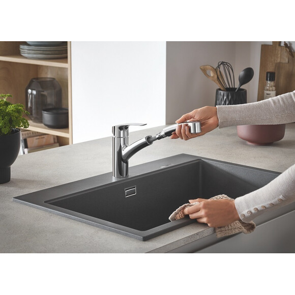 Смеситель для кухни Grohe Eurosmart New Chrome 30305001 (с выдвижной лейкой), фото 4