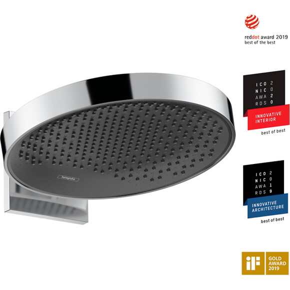 Верхний душ Hansgrohe Rainfinity 360 Chrome 26230000 (хром, 1 режим струи, с кронштейном), Цвет производителя: хром, фото 3