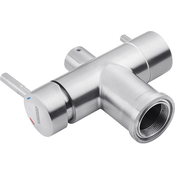 Смеситель для кухни Kroner KRP Edelstahl Klassisch ESG03815WHI (нержавейка/белый, c подключением питьевой воды), Цвет производителя: нержавейка, белый, фото 7