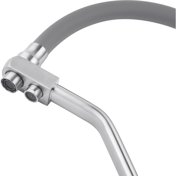 Змішувач для кухні Kroner KRP Edelstahl Klassisch ESG03817GRA (нержавіюча сталь/сірий, з гнучким виливом і підключенням питної води), Колір виробника: нержавіюча сталь, сірий, фото , изображение 7