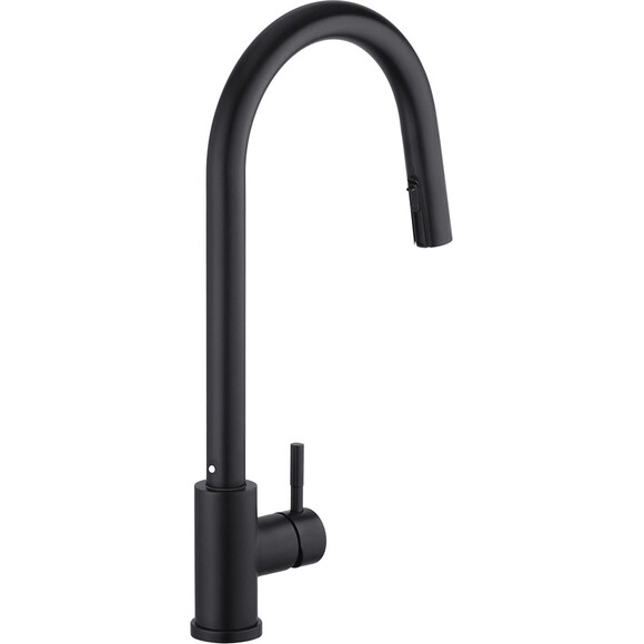 Смеситель для кухни Kroner KRP Edelstahl Klassisch SCH03915 (Klassisch-SCH03916, черный матовый, c выдвижной лейкой), Цвет производителя: черный матовый, фото 2