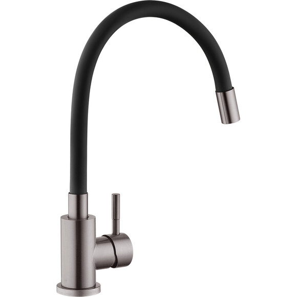 Смеситель для кухни Kroner KRP Edelstahl Klassisch PVD035BLK (графит/черный, c гибким изливом), Цвет производителя: графит, черный, фото 2