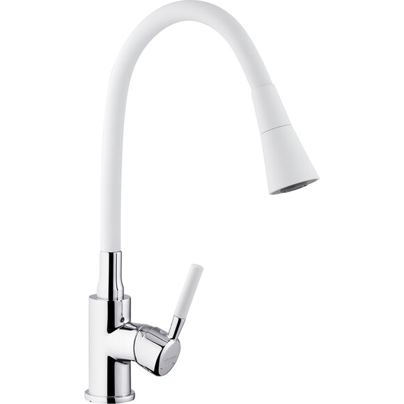 Смеситель для кухни Kroner KRM Küche C132WHI (хром/белый), Цвет производителя: хром, белый, фото 3